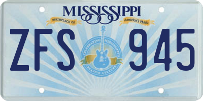 MS license plate ZFS945