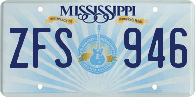 MS license plate ZFS946