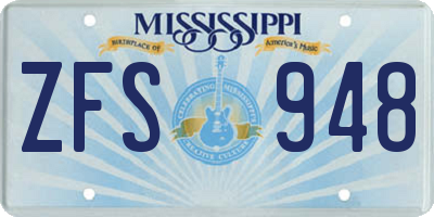 MS license plate ZFS948