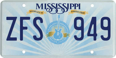 MS license plate ZFS949