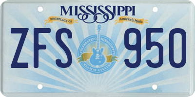 MS license plate ZFS950