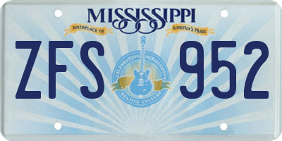 MS license plate ZFS952