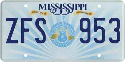 MS license plate ZFS953