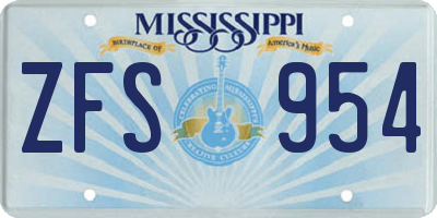 MS license plate ZFS954