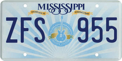 MS license plate ZFS955