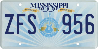 MS license plate ZFS956