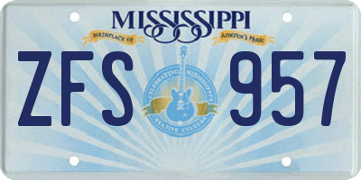 MS license plate ZFS957