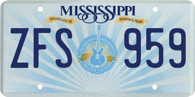 MS license plate ZFS959