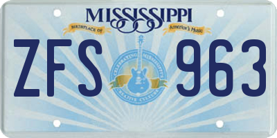 MS license plate ZFS963