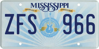 MS license plate ZFS966