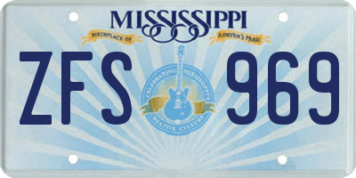 MS license plate ZFS969