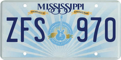 MS license plate ZFS970