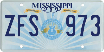 MS license plate ZFS973
