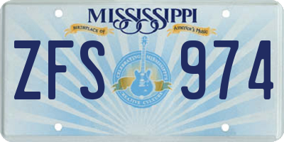 MS license plate ZFS974