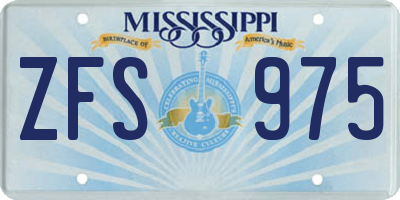 MS license plate ZFS975