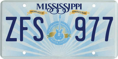 MS license plate ZFS977