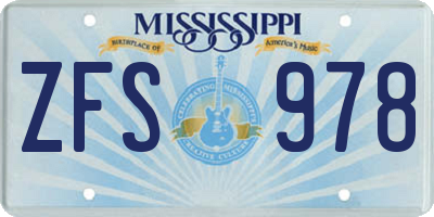 MS license plate ZFS978