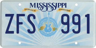 MS license plate ZFS991