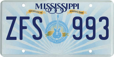 MS license plate ZFS993