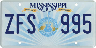 MS license plate ZFS995