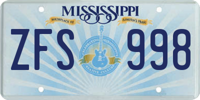 MS license plate ZFS998