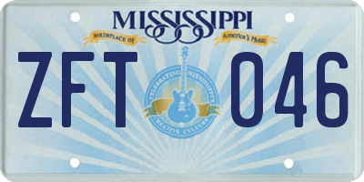 MS license plate ZFT046