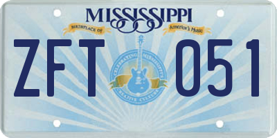 MS license plate ZFT051