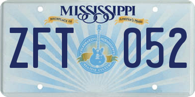 MS license plate ZFT052