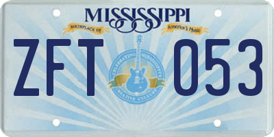 MS license plate ZFT053