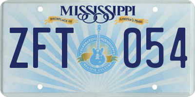 MS license plate ZFT054