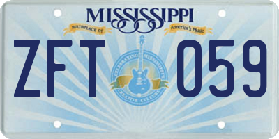 MS license plate ZFT059