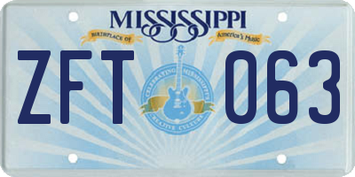 MS license plate ZFT063