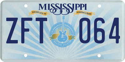 MS license plate ZFT064