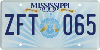 MS license plate ZFT065