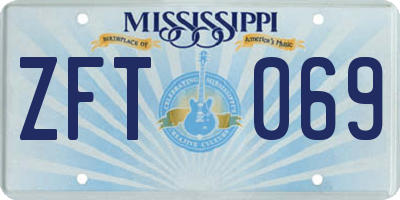 MS license plate ZFT069