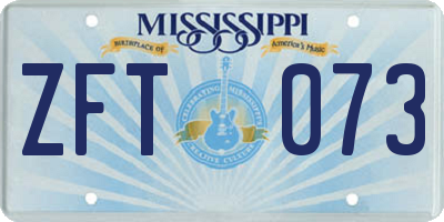 MS license plate ZFT073