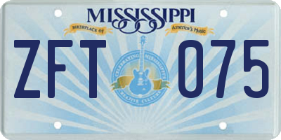 MS license plate ZFT075