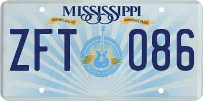 MS license plate ZFT086