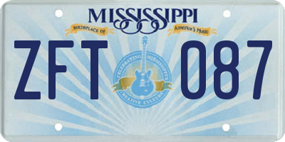 MS license plate ZFT087
