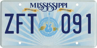 MS license plate ZFT091