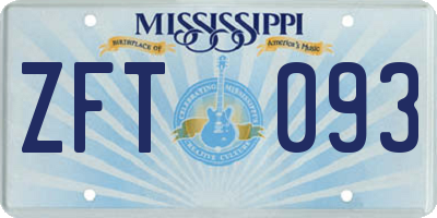 MS license plate ZFT093