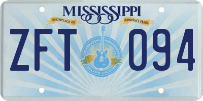 MS license plate ZFT094
