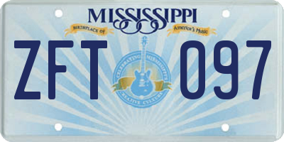 MS license plate ZFT097