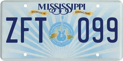 MS license plate ZFT099