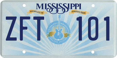 MS license plate ZFT101