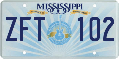 MS license plate ZFT102