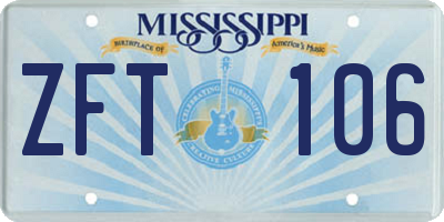 MS license plate ZFT106