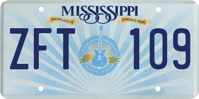 MS license plate ZFT109