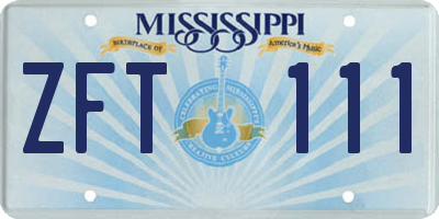 MS license plate ZFT111
