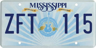MS license plate ZFT115
